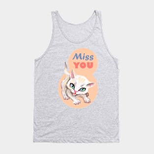 Sweet cute white kitten best friend. Love you cat. Tank Top